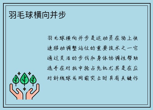 羽毛球横向并步